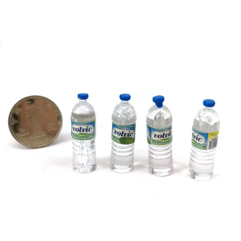 4 шт. лидер продаж 1:12 мини-моделирующая бутылка для минеральной воды модель