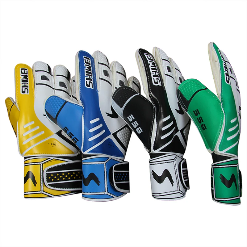 

Emulsion Red Goalkeeper Gloves Leather Green Kit Receiver Goalkeeper Gloves Professional Kids Luva De Goleiro Football ZP50ST