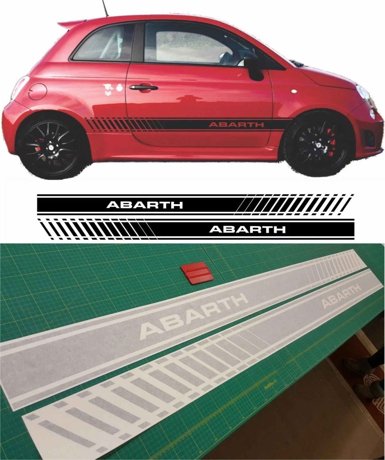Для 1 комплекта/2 шт. Fiat 500 595 abarth боковые полосы графические наклейки виниловые