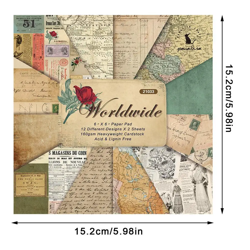 24 листа/партия бумага для скрапбукинга 6x6 дюймов | Дом и сад