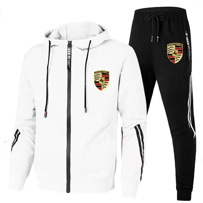 

2021 casual sportswear men's and women's suit Hoodie + pants two piece fashion zipper Hoodie sportswear men's wear