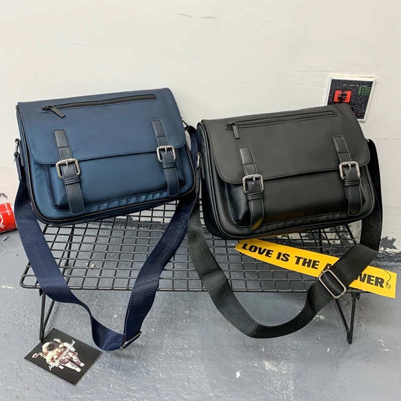 

Trendy Leather Messenger Bags For Men High Quality Leather Side Sling Mens Satchel Bags Travel Crossbody Shoulder Bag New