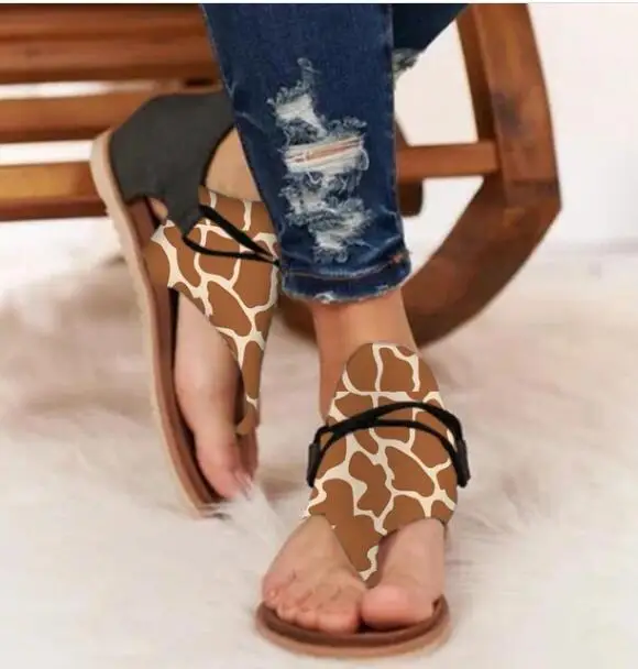 Женские сандалии Модные Винтажные туфли на плоской подошве в стиле ретро со
