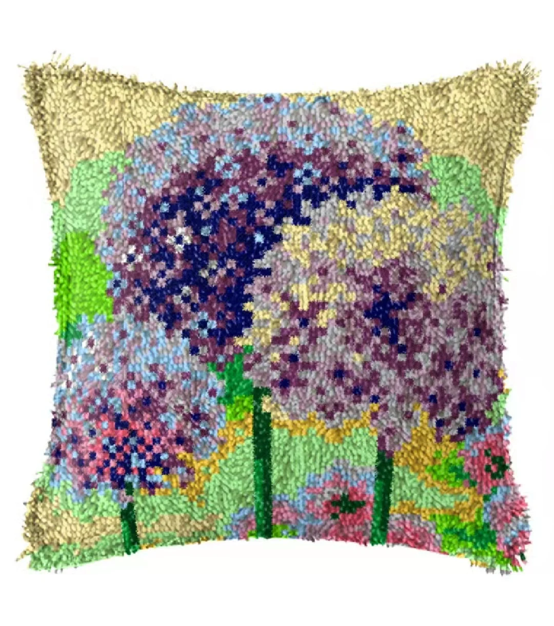 

DIY Latch Hook Pillow Case Canvas Acrylic Yarn Latched Hook Pillow Kits Crochet Cushion Cover Diy Craft Kits for Adults