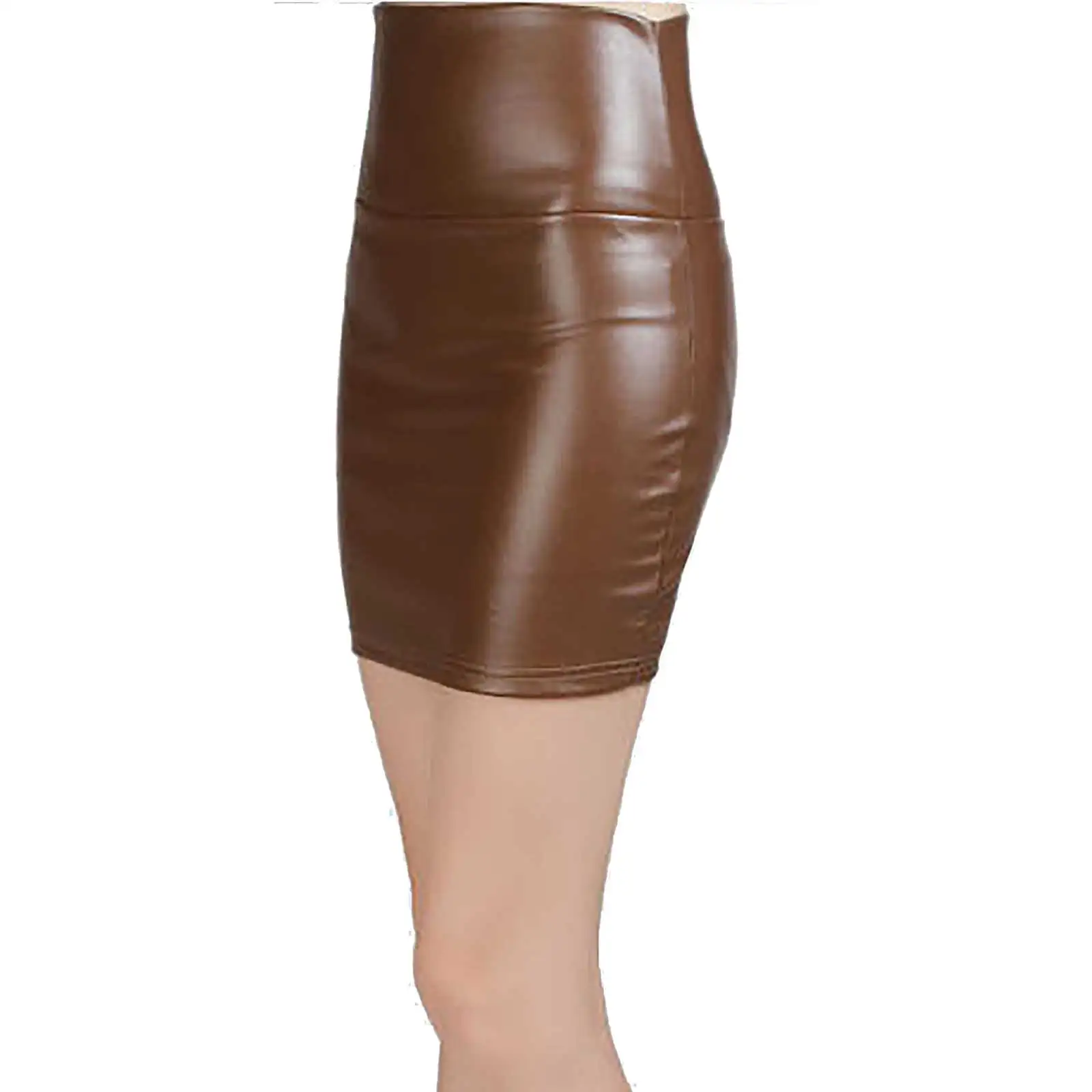 Женские модные мини-юбки облегающая юбка-карандаш из искусственной кожи с