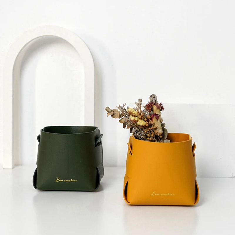 Скандинавская кожаная корзина для хранения Настольный ящик коробка сортировки