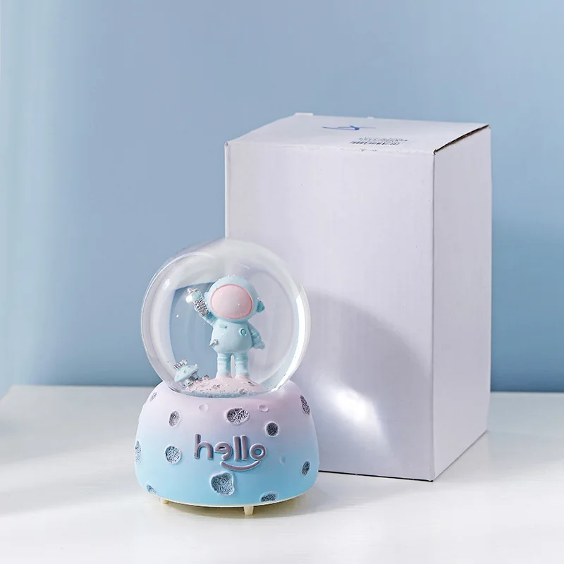 Хрустальный шар статуя космонавта музыкальная шкатулка Снежинка светильник из