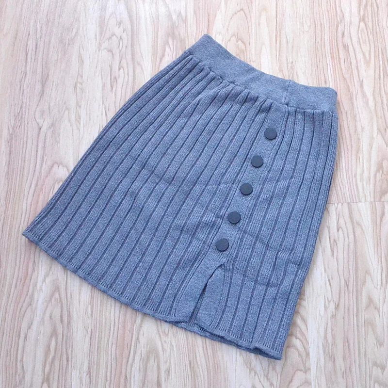Юбка Детская вязаная на пуговицах в полоску осень|Юбки| |