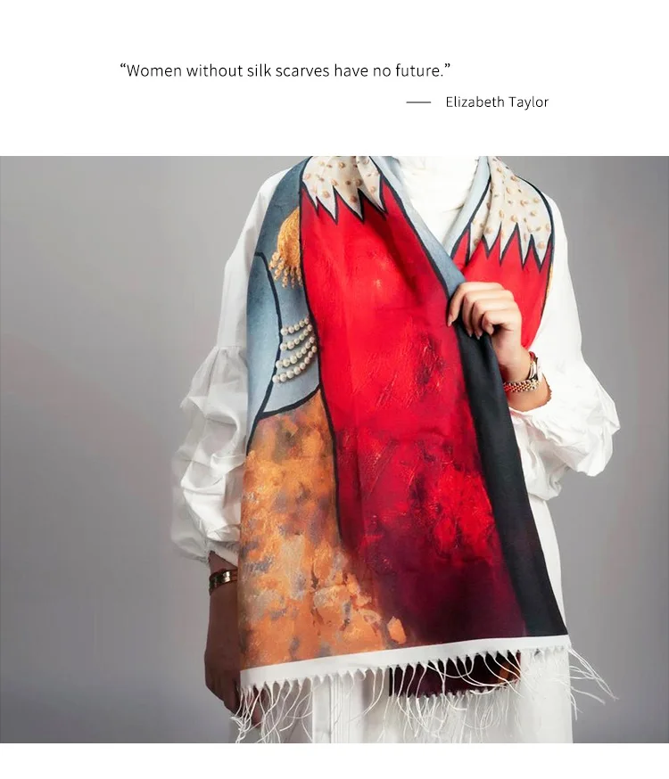 Шелковистый носовой платок шарф палантин для весны лета тонкий стиль унисекс