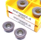 Твердосплавная пластина RPMT1606 MOE JS VP15TF R8, 10 шт., фреза, инструмент для внутренней обточки, карбидная вставка CNC RPMT 1606  Токарный инструмент -