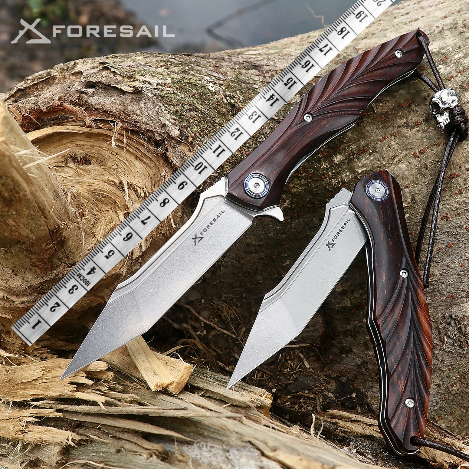 

FORESAIL M390 Steel folding knife Pocket Knife Outdoor High Hardness Sharp Tactical Knives 4.5inwood Handle Knives KVT ball EDC