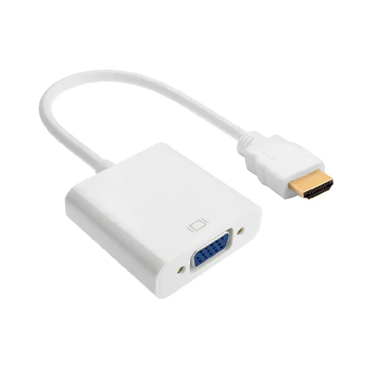 Белый Высокое качество HDMI в VGA адаптер мужской в Famale конвертер адаптер 1080P цифро-аналоговый видео аудио для ПК ноутбук планшет - Цвет: Белый