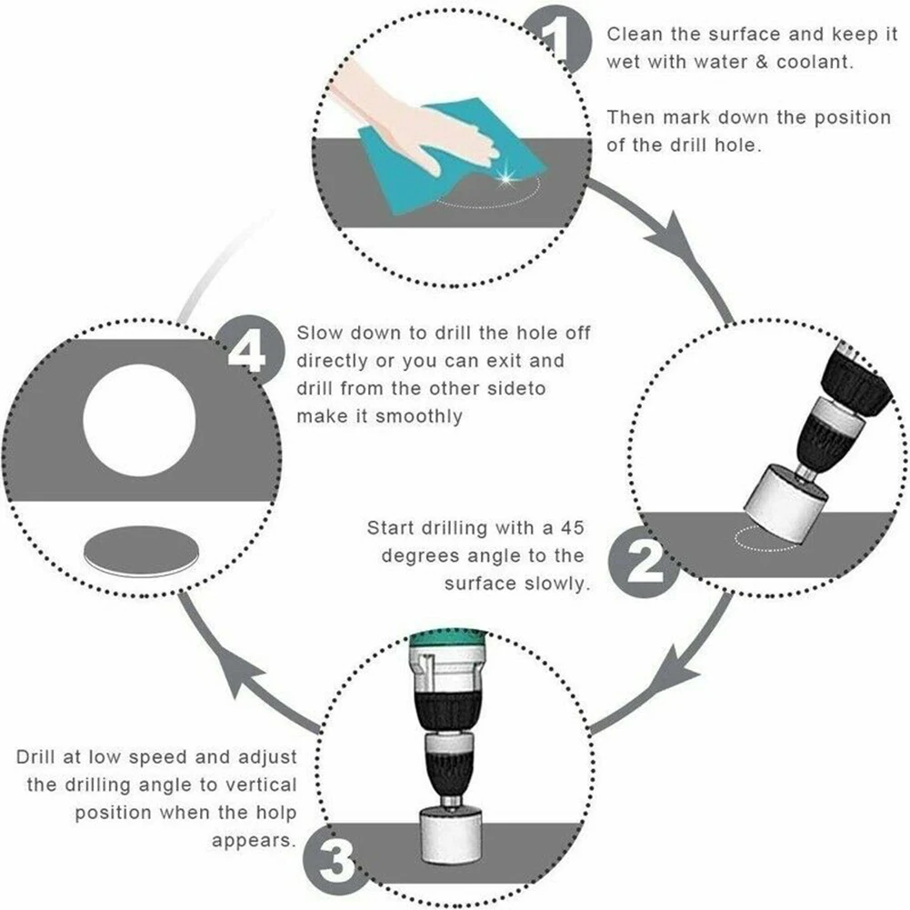 10 шт. Алмазная дыропила 3 50 мм сверла для плитки мраморного стекла|Детали