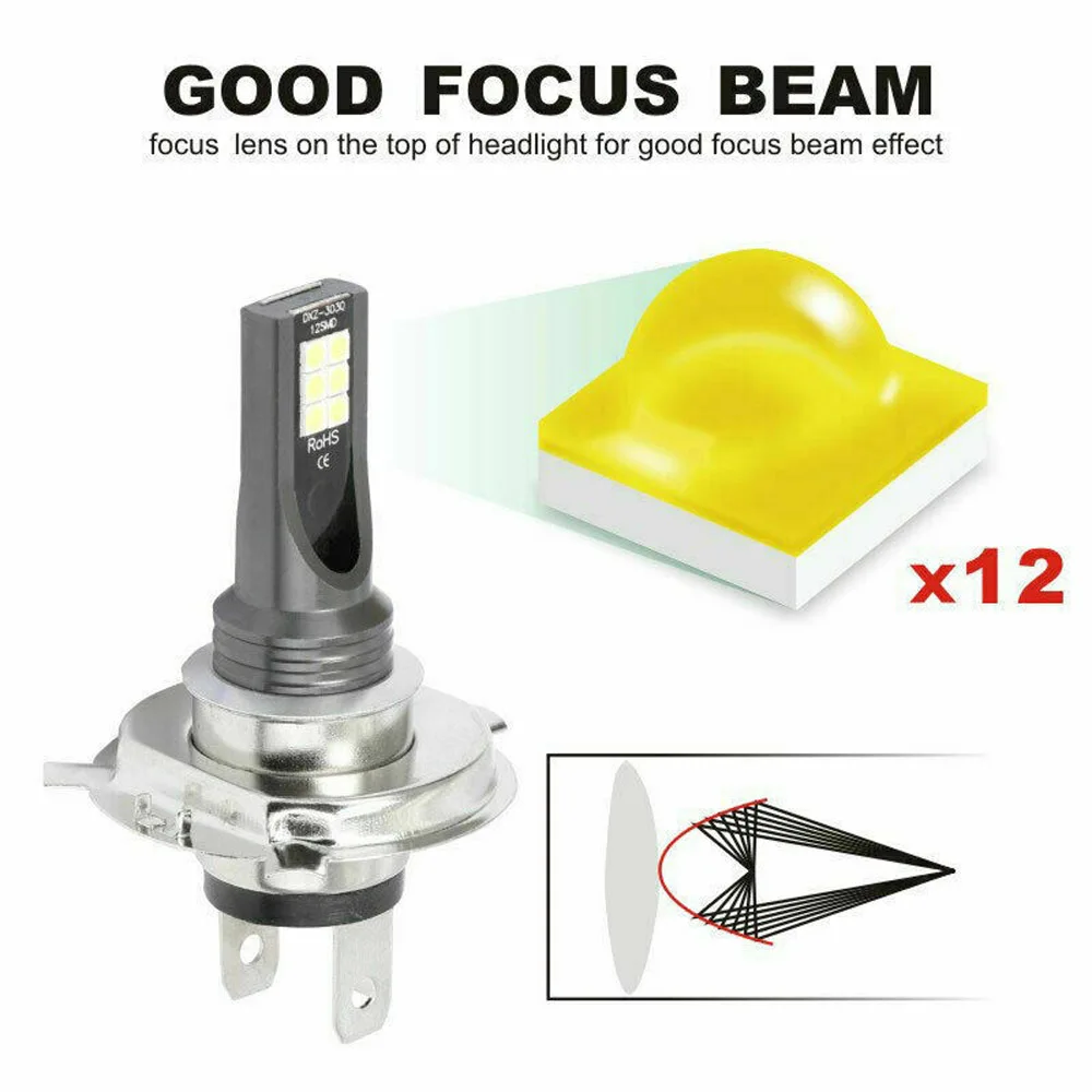 

Newest 2pcs H7 Car Fog Light 3030 12 LED DC12V-24V 24W IP65 Waterproof LED Car Driving Headlight Bulbs Vehicle Replacement