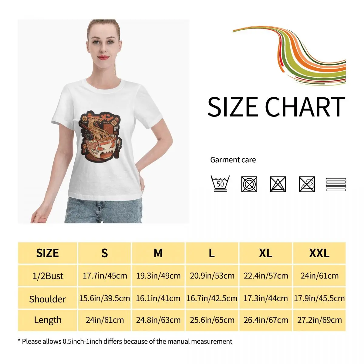 

Anime Black X-ray Great Ramen! Womens Short Sleeve T-Shirt Aesthetic Clothes Comfortable Summer Tops 100% Cotton