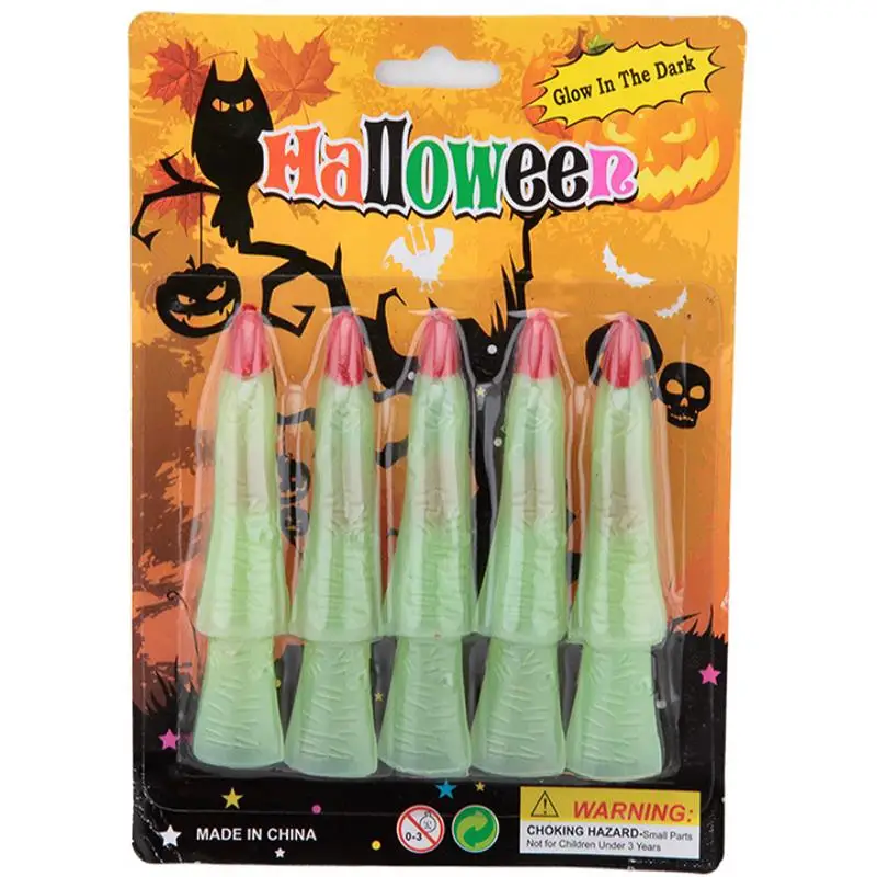 2 комплекта Хэллоуин ведьма пальцы искусственные светящиеся ногти в даре ведьмы