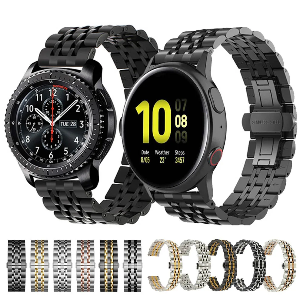 20 мм 22 ремешок для Samsung Galaxy Watch Active 2/Active Band браслет из нержавеющей стали Gear S3 42/46
