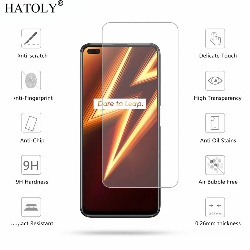 HATOLY 2 uds vidrio templado para Realme 6 Pro Ultra-Delgado Protector de pantalla para OPPO Realme 6 Pro pel&iacute;cula endurecida Realme 6 vidrio-1