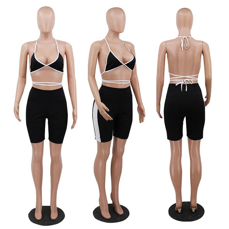 Женский пляжный комплект для плавания из двух предметов летний спортивный