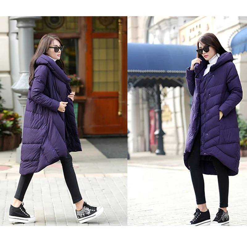 Женский зимний пуховик с воротником-стойкой в европейском стиле | Женская одежда
