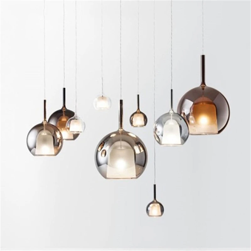 Nordic small pendant lamp LED indoor Lighting modern creative pendant lights set bar Living Room Home Decor glass ball light