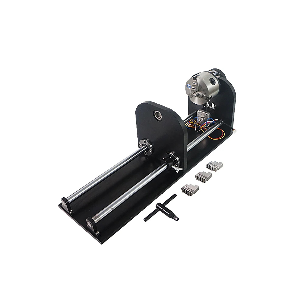 4th Rotary Axis for Laser Engraving Cutting Machine 50W 60W 80W 100W Cutter Engraver 6040 6090 1060 above model use 80MM diamete |