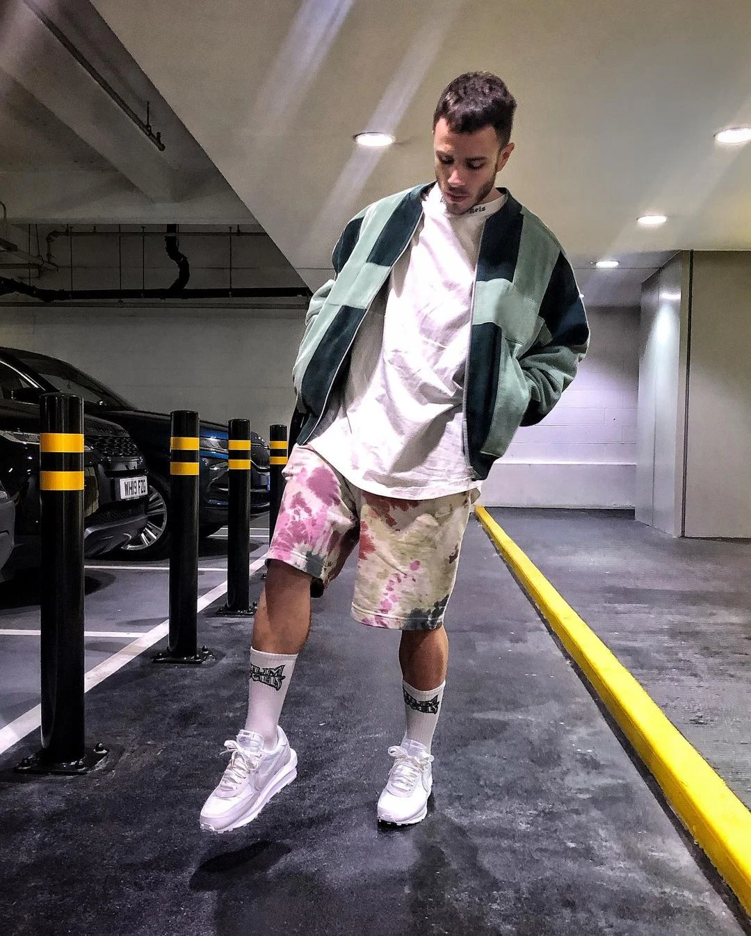 

Casual Streetwear Brand Designer Streetwear Contrast Green Vintage Corduroy Oversized Woman Jacket Coat Zip Up Bat Sleeved Loose