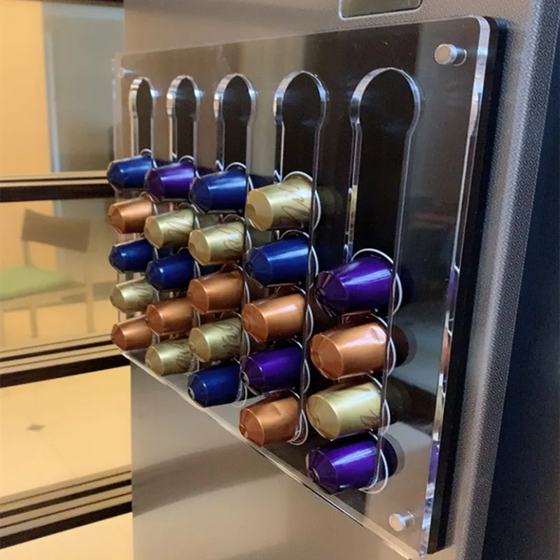 

Coffee Capsule Storage Display Rack Wall-mounted Transparent Acrylic Coffee Capsule Holder Coffeeware Nespresso Capsule Holder