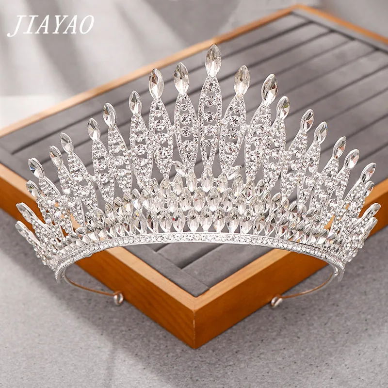 

Luxurious Crystal Tiara Crown For Bridal Hair Accessories Rhinestone Tiaras and Headbands Bridal Crown Wedding Hair Jewelry
