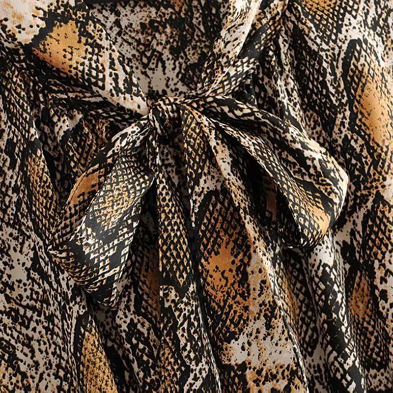 Платье рубашка Aachoae женское со змеиным принтом свободное эластичное