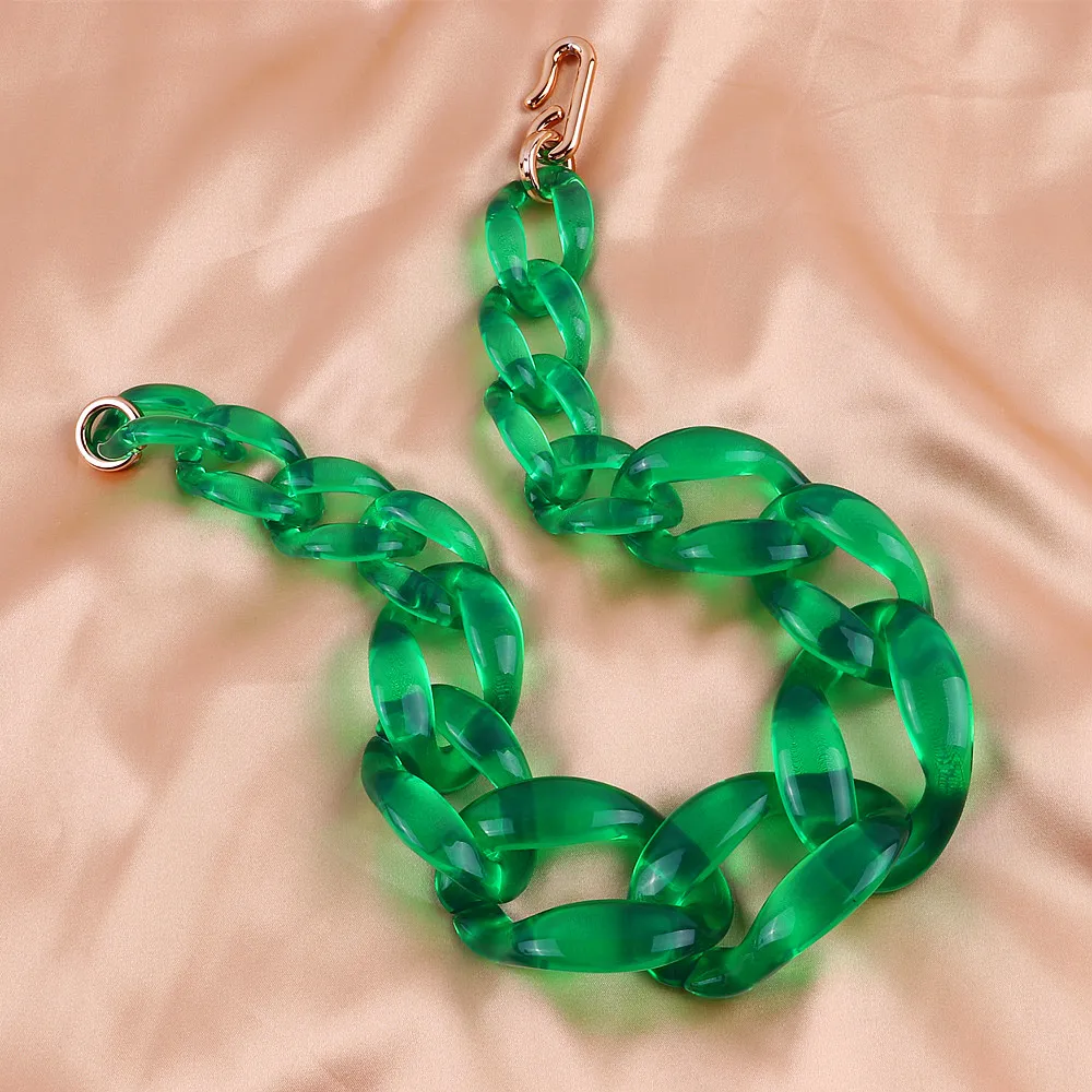 Женское акриловое ожерелье крупное винтажное прозрачное с подвеской | Украшения