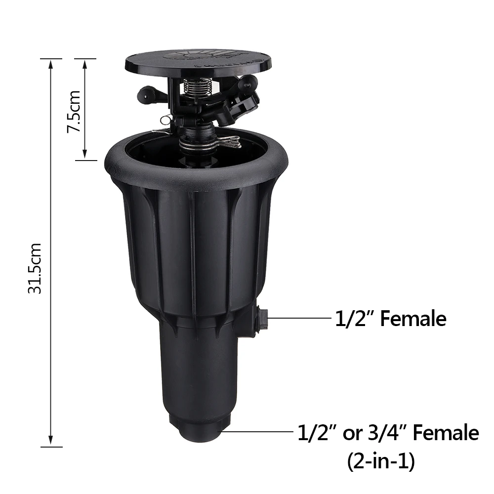 

360 Degrees Sprinkler Rotating High Water Pressure Watering Pop-up Spray Head Sprinkler Integrated 1/2 inch 3/4 inch