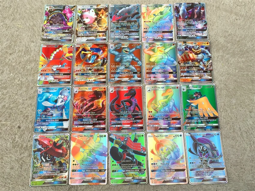 300 шт 200 шт 100 шт 50 шт GX Мега Сияющие карты игры битва карт Pokemoned торговые карты игры детская коллекция игрушек