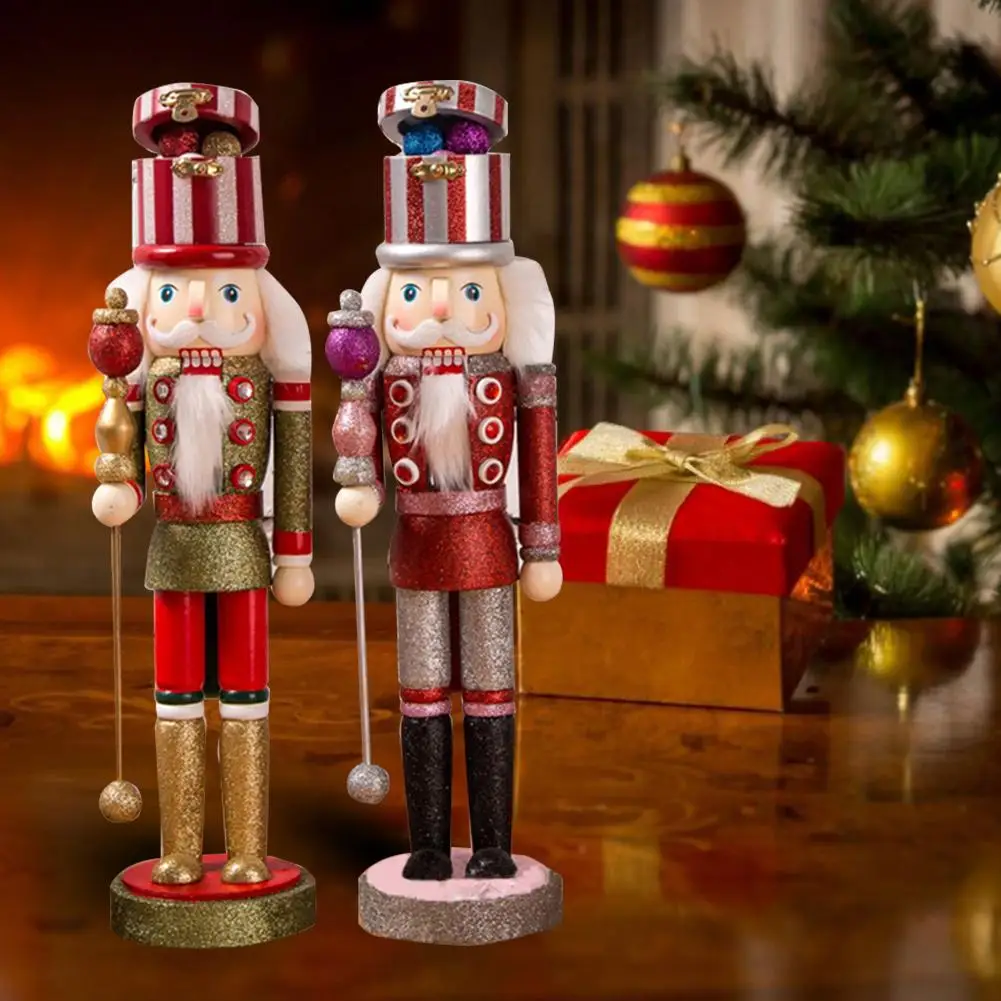 

Christmas Nutcracker Wooden Handpainted Retro Soldiers Figures Puppet Xmas Decor Gift for Home Holiday Party