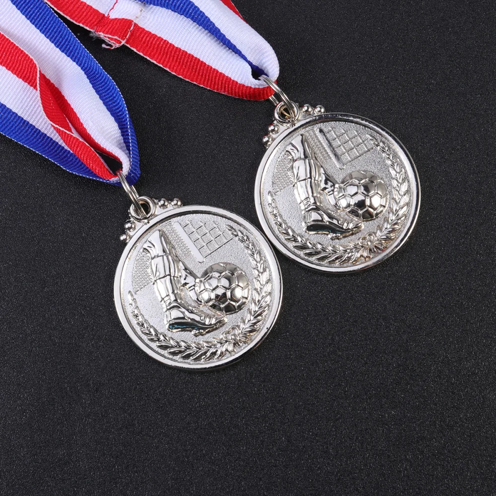 

10pcs Football Medal Award General Sports Medal Gold Silver Bronze Medal for Sports Academics or Soccer Competition