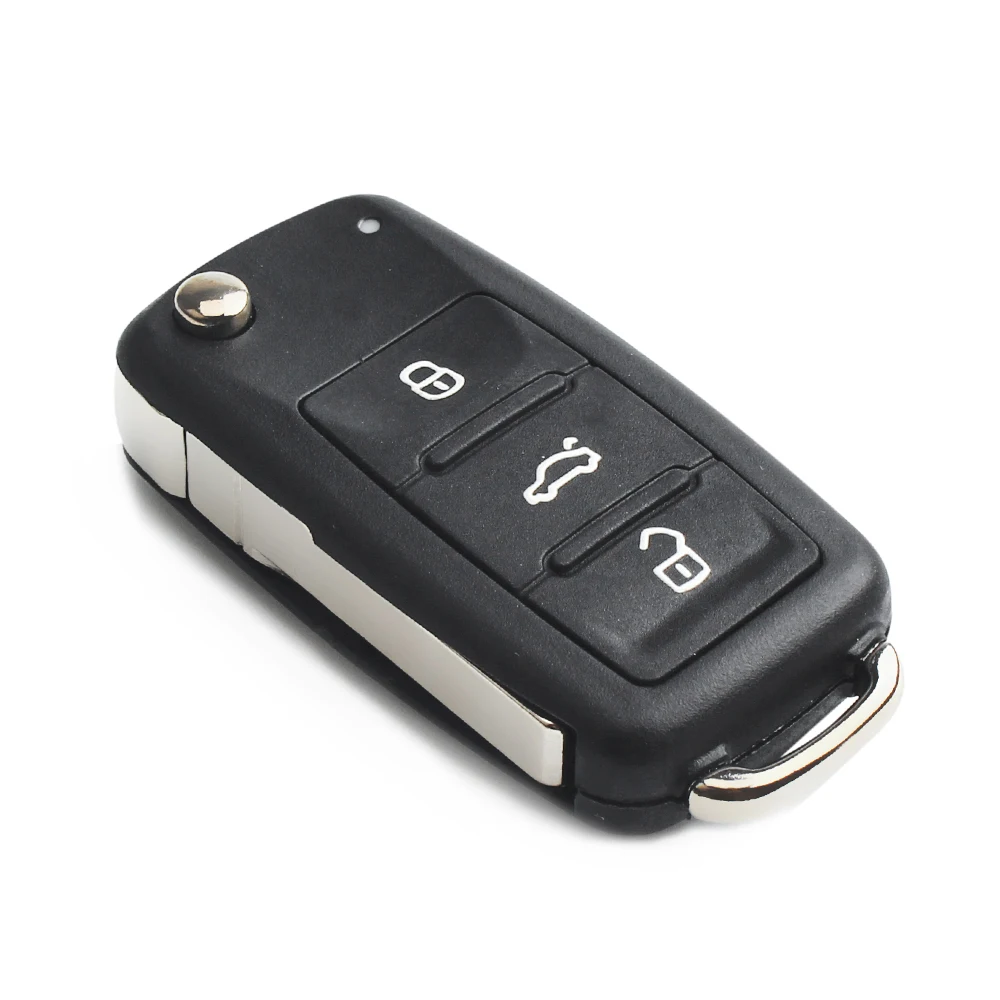 KEYYOU 10 шт. складной Автомобильный ключ с 3 кнопками и переключателем для VW polo passat b5