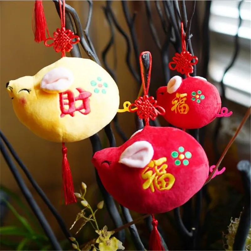 1 Pcs New 10CM Cute Year Of The Rat Mascot Fortune Mouse Plush Pendant Holiday Gift For Girls&Boys&Childs HANDANWEIRAN