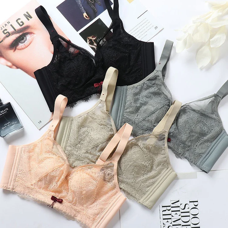

2021 летнее ультратонкое женское нижнее белье без оправы с кроличьими ушками, женский бюстгальтер с большой грудью и маленькими присборенным...