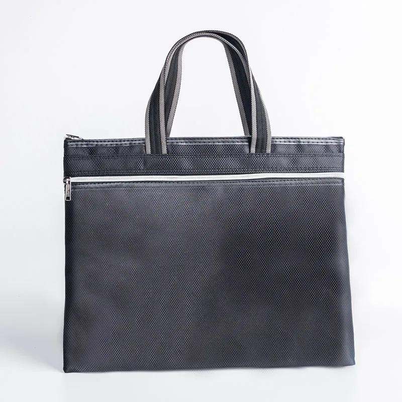 

Black A4 Canvas Office Meeting File Bag Oxford Custom Waterproof Handbag