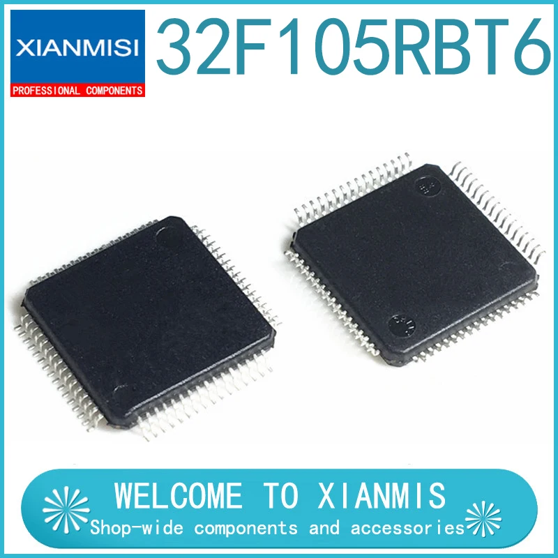

Микроконтроллер STM32F105RBT6, 32-битный чип LQFP64
