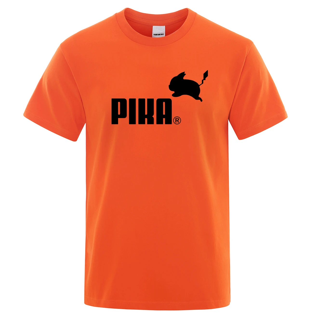 Летняя новая футболка Pika, мужские футболки с японским Аниме Покемон, футболки с Пикачу для мальчиков, хлопковая футболка с коротким рукавом, мужские повседневные футболки, топы - Цвет: orange 1