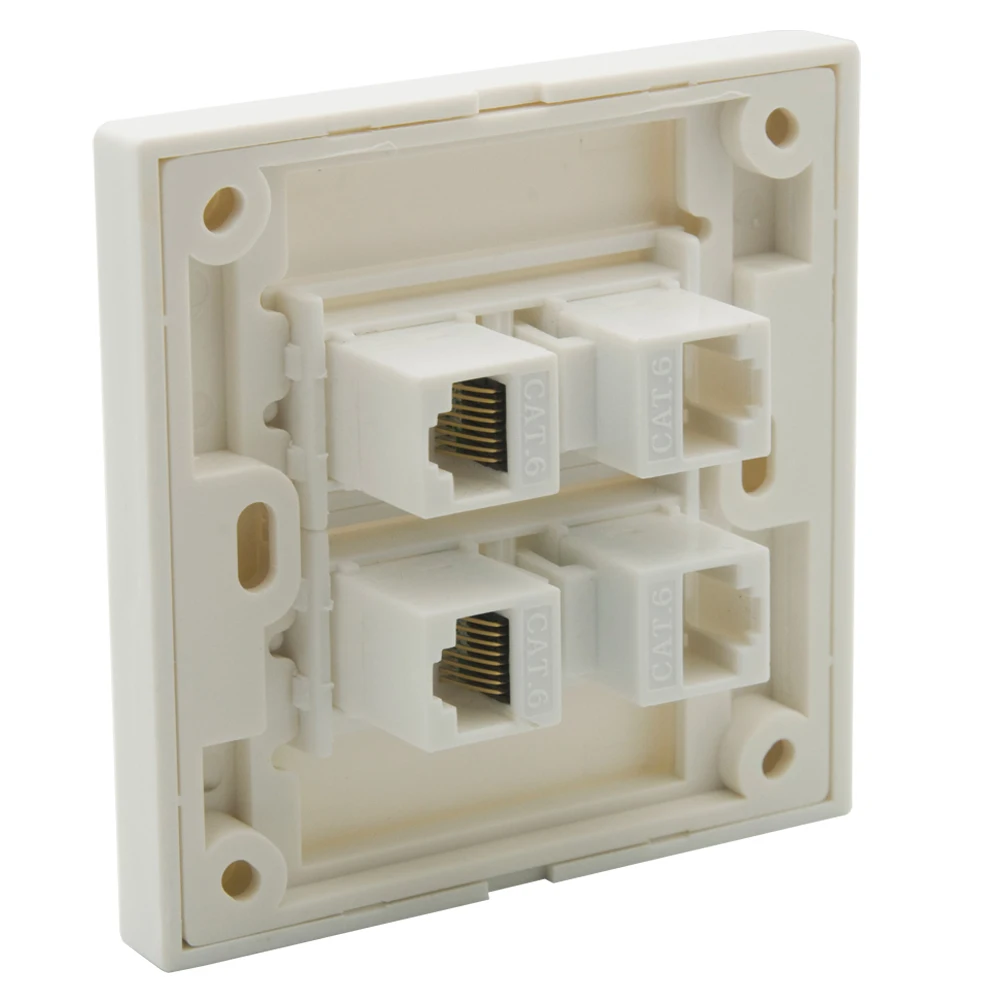 Настенная пластина с 4 портами разъемами стандарта ЕС 86 и RJ45|Удлинители