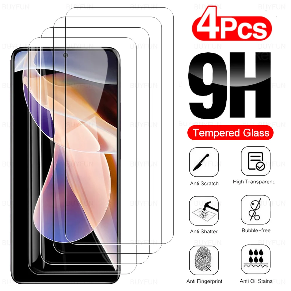 

4 шт. 9H закаленное стекло для Xiaomi Redmi Note 11 Pro Plus Защита экрана для Xiamoi Redmi Note 11Pro + защитная пленка