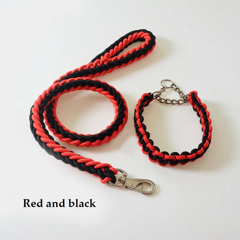 

Dog Collar 8-Strand Rope Big Pet Belt Metal P-Chain Buckle National Color Traction Rope Sleeve Anti Burst And Anti Break
