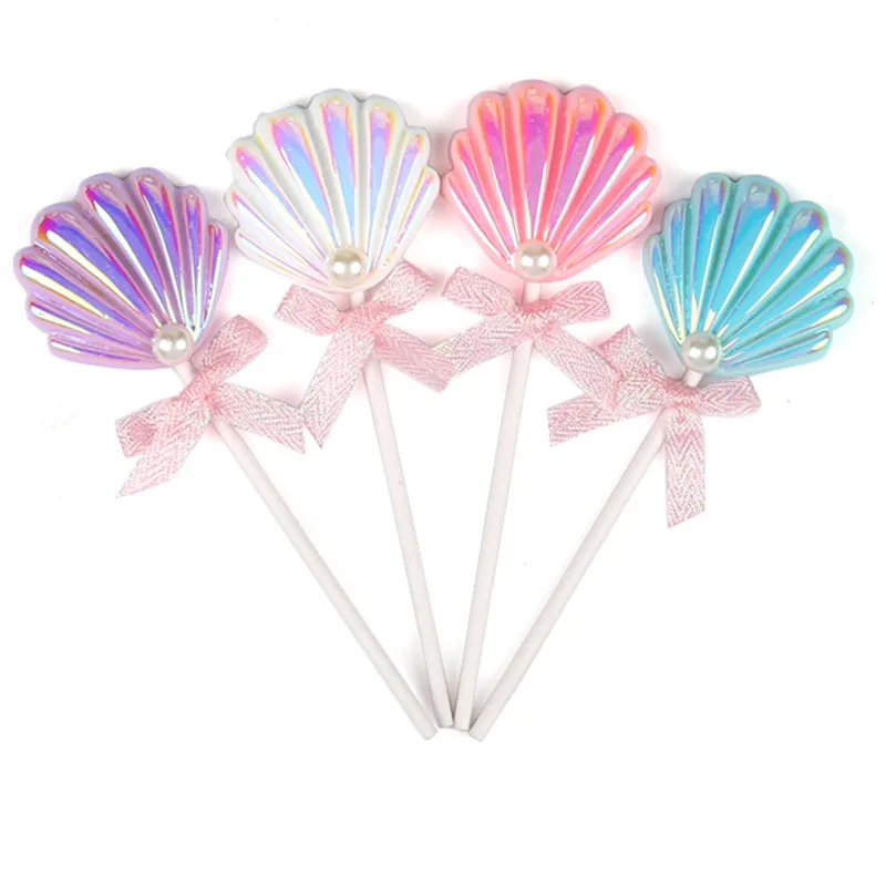 Украшение для торта Серия океан разноцветные вставки в виде ракушек Декор