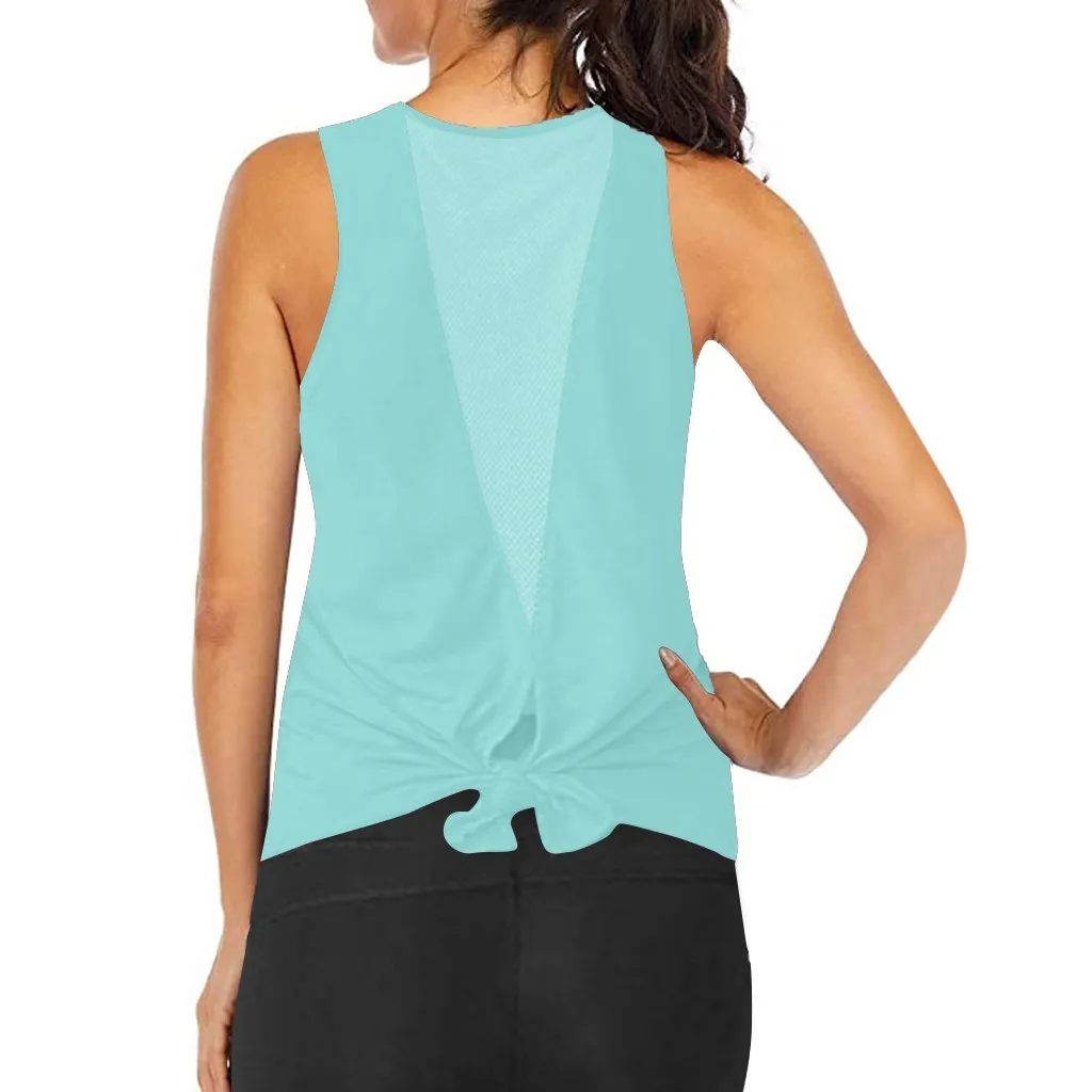 Женская дышащая майка для йоги с открытой спиной без рукавов занятий спортом L709| |