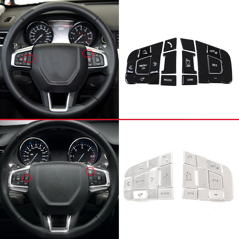 

For Land Rover Discovery Sport 2015-2019 Aluminum Alloy Car Steering Wheel Button Decoration Protective Sticker Car Accessories