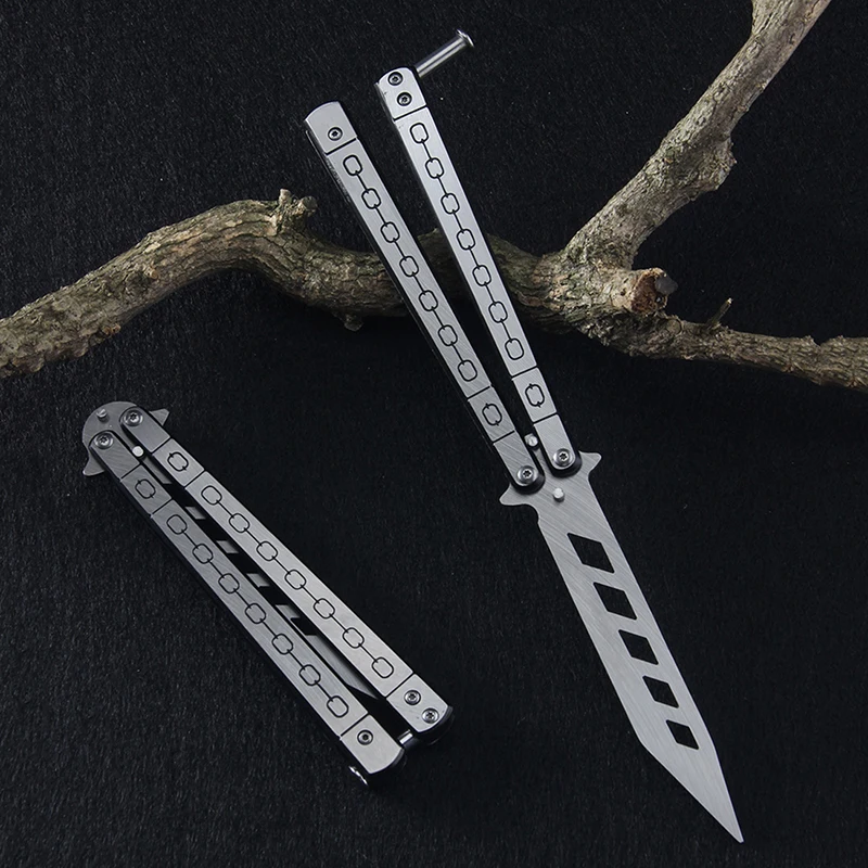 Складной нож бабочка зеркальные заклепочные болты из нержавеющей стали