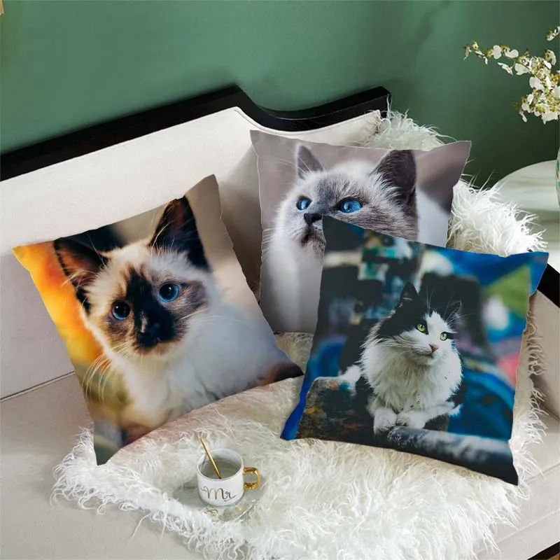 Чехол для подушки с кошкой Fuwatacchi Animal милые наволочки дивана домашнего кресла