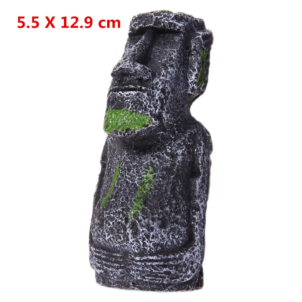 Смола искусственный Аквариум Украшение статуя с острова Пасхи подводный